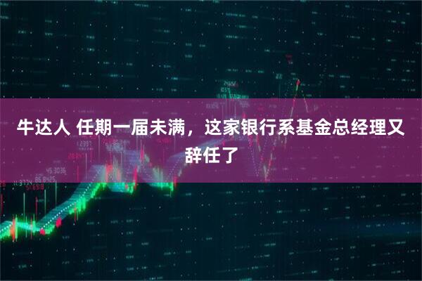 牛达人 任期一届未满，这家银行系基金总经理又辞任了