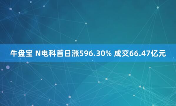 牛盘宝 N电科首日涨596.30% 成交66.47亿元
