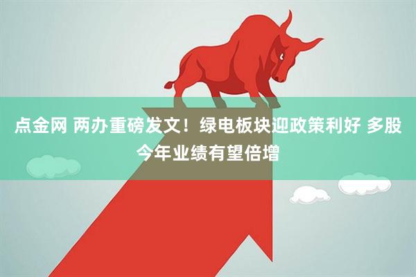 点金网 两办重磅发文！绿电板块迎政策利好 多股今年业绩有望倍增