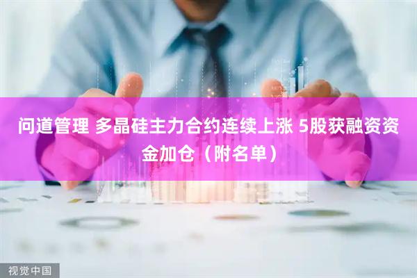 问道管理 多晶硅主力合约连续上涨 5股获融资资金加仓（附名单）